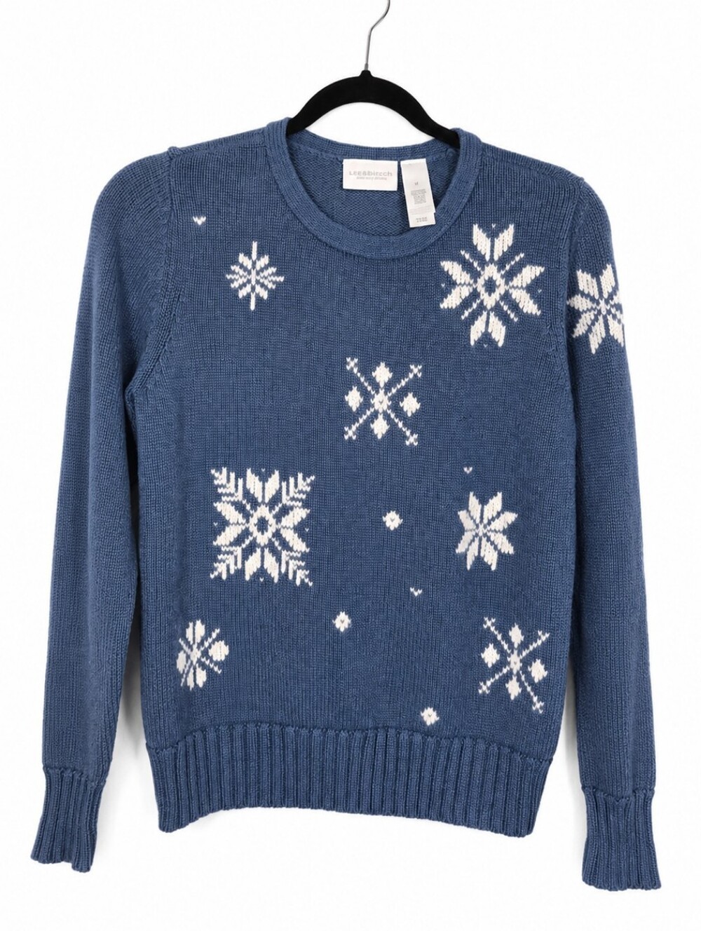 Liz Claiborne UK Snowflake Cotton Sweater Medium Winter Cottagecore Nordic Ski